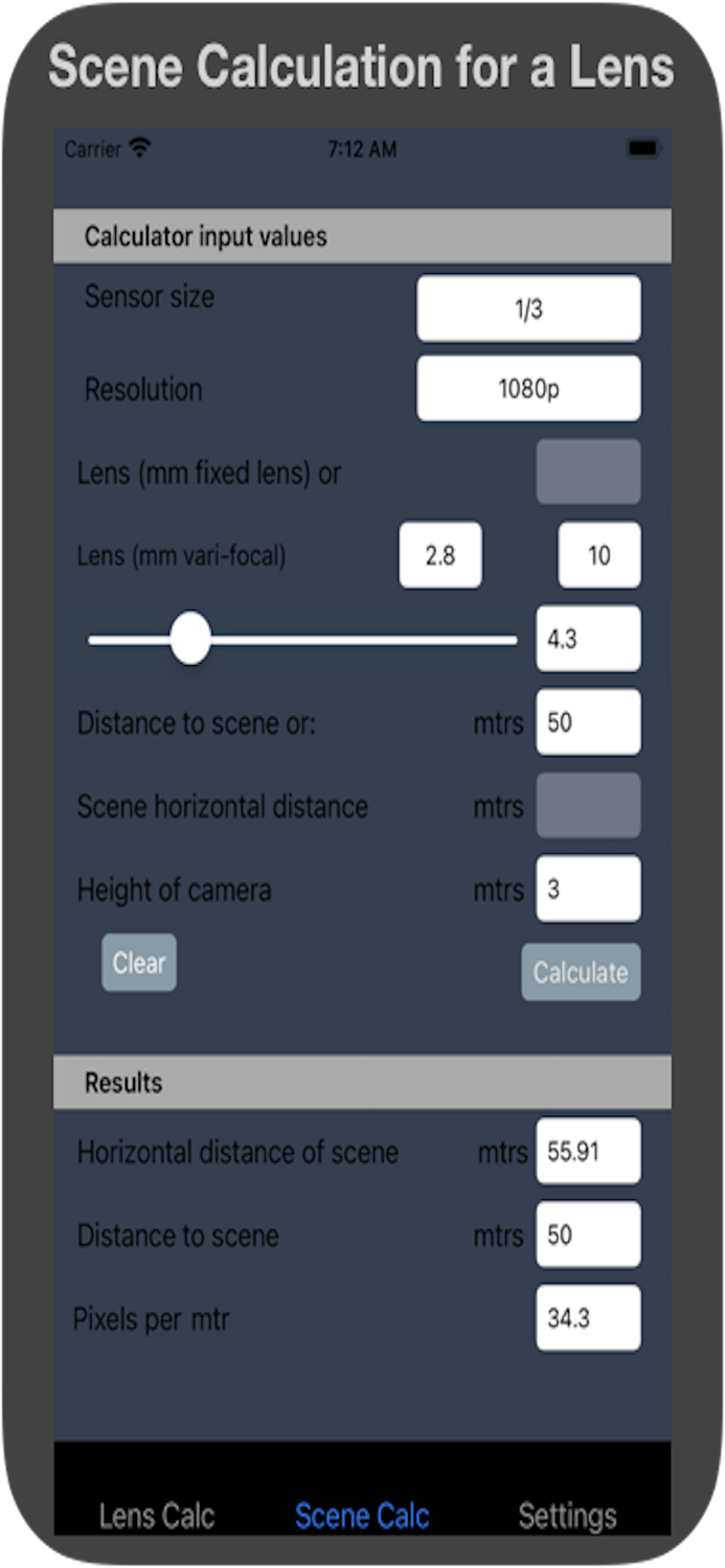 CCTV Lens Calculator