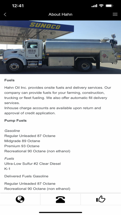 Hahn Oil Rewards Screenshot