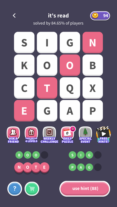 WordWhizzle Search Screenshot