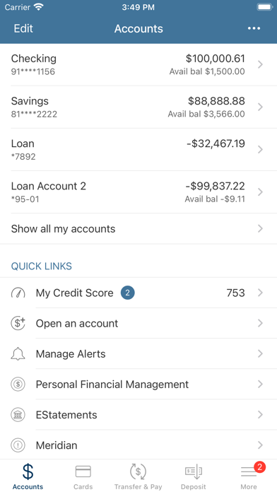 Americo Federal Credit Union Screenshot