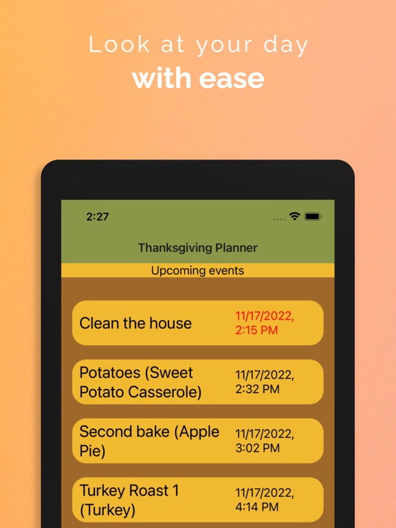 Screenshot #6 pour Thanksgiving Planner