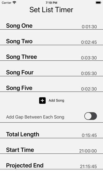 Screenshot #1 pour SetlistTimer