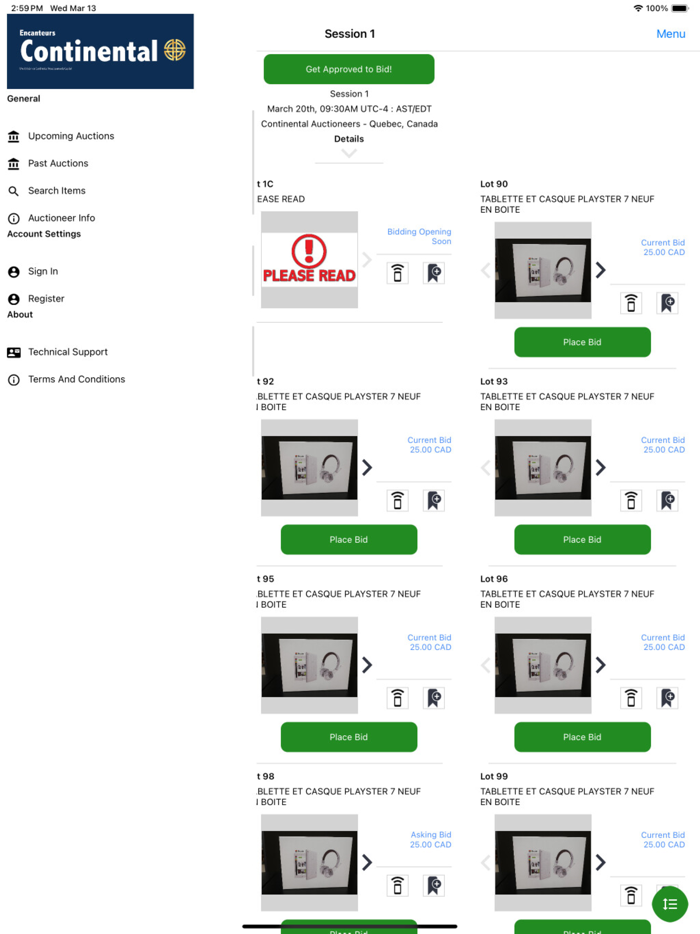 Continental Auctions