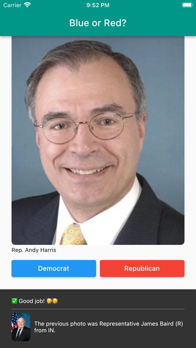 Democrat or Republican? Screenshot