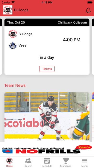 Alberni Valley Bulldogs Screenshot