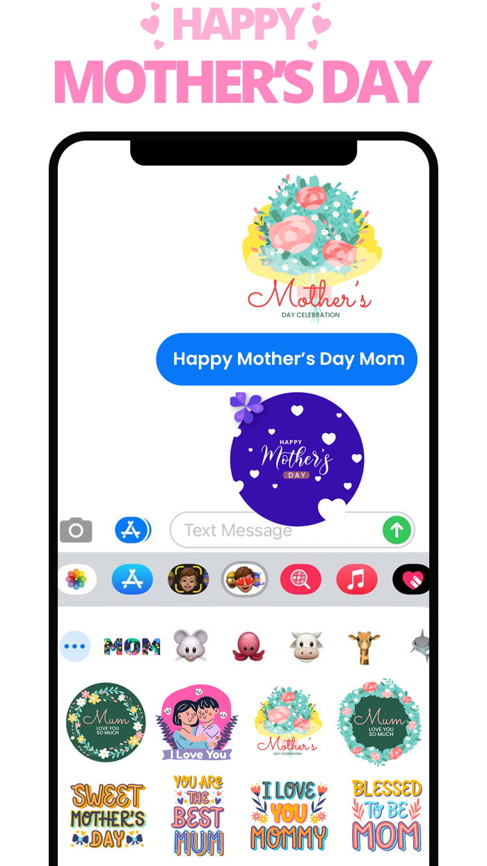 Mothers Day Wishes and Stickers