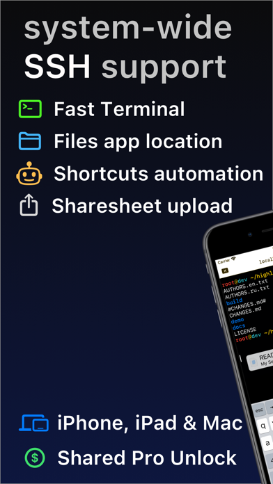 Screenshot #1 pour SSH Files – Secure ShellFish