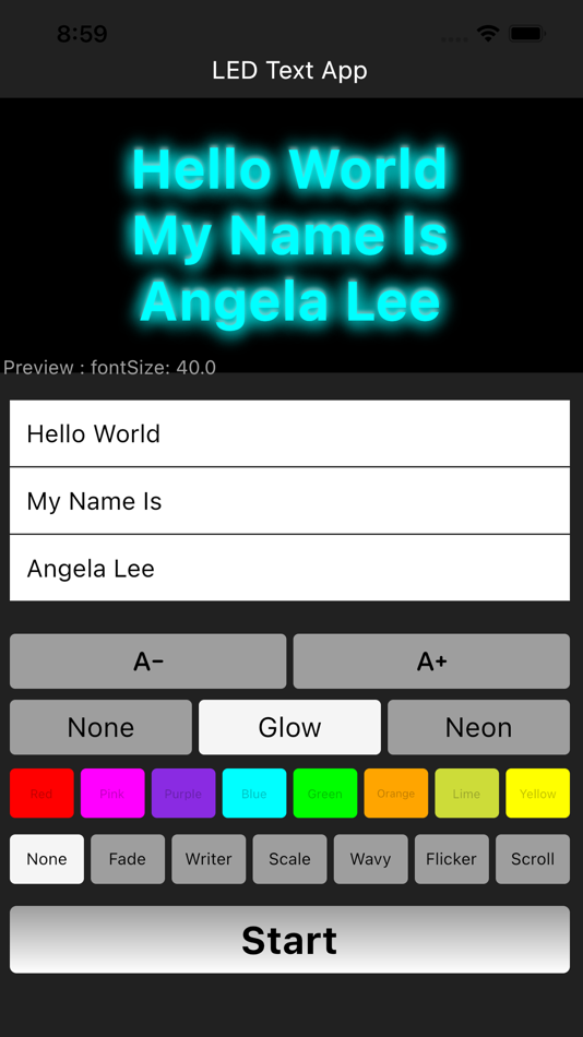 #1. LED Text Effect (iOS) By: Chotika Towmontree