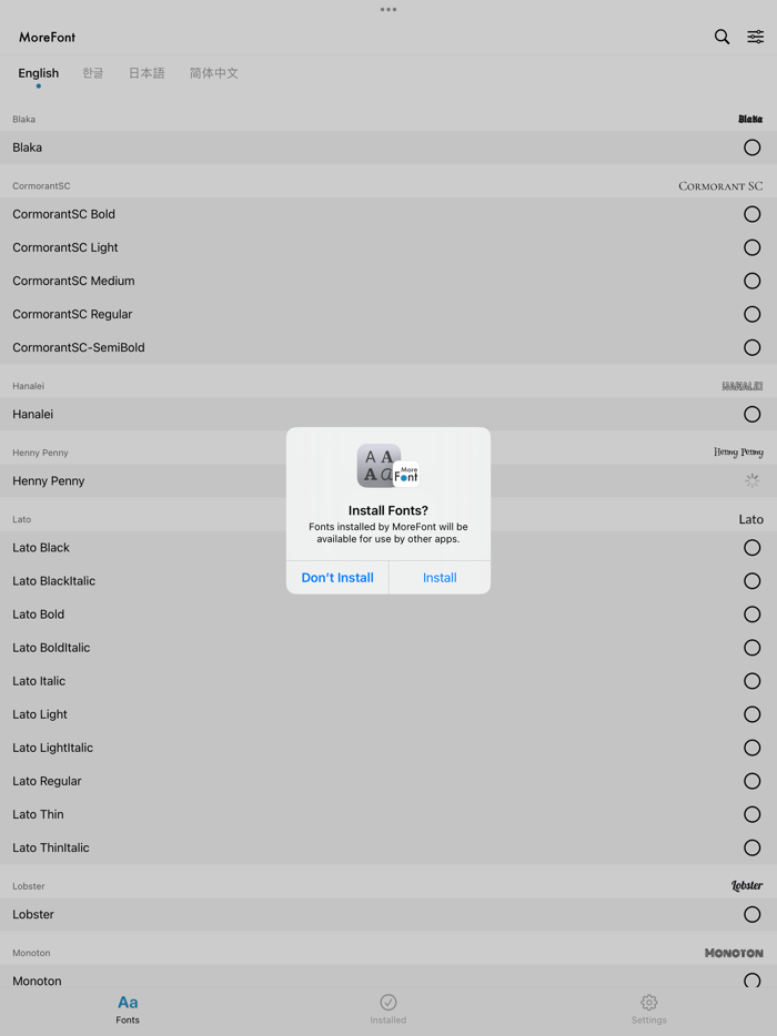 MoreFont Easy font install