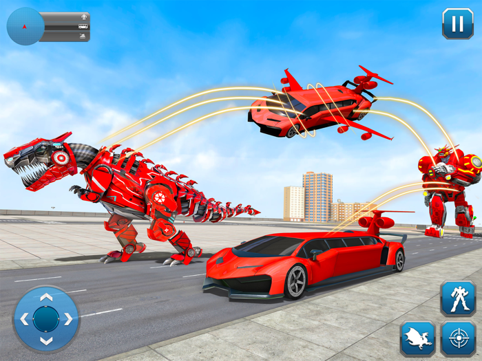 Dino Robot Transform Limo Car