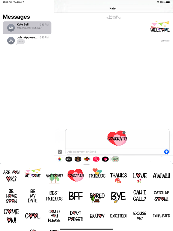 Screenshot #4 pour Pretty Word Stickers Pack