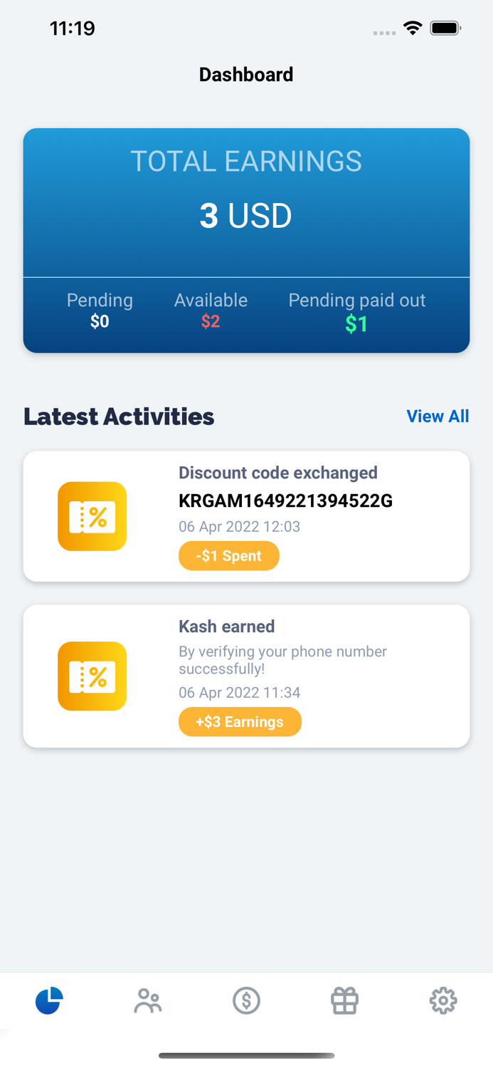 Kashee Earn Cash-back Rewards