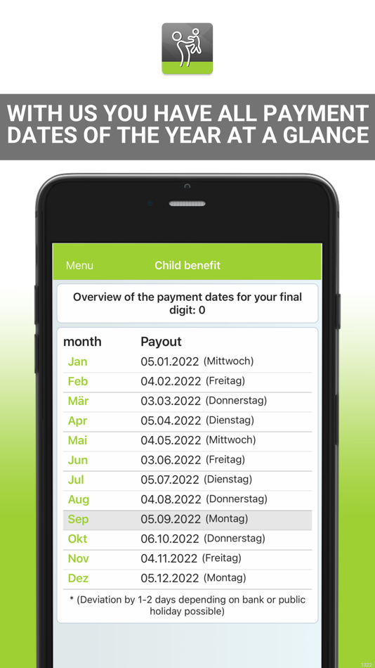 #4. Child benefit payment dates (iOS) 由: SX-WebSolutions & Marketing GmbH