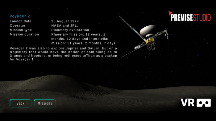 VR Planets and Missions