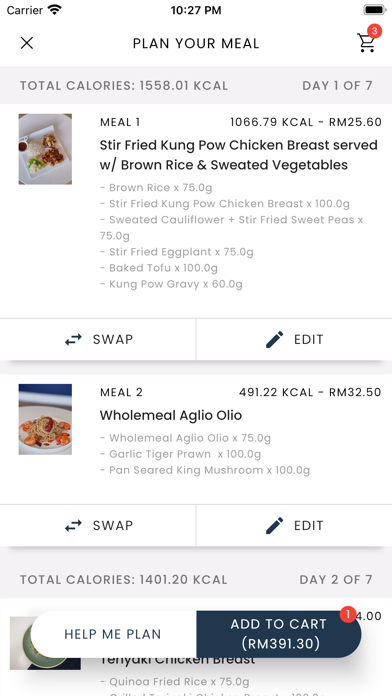 AERA - Meal Preparation Screenshot