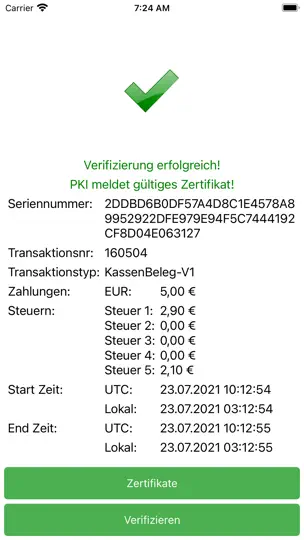 Screenshot von AmadeusVerify auf dem iPhone 2