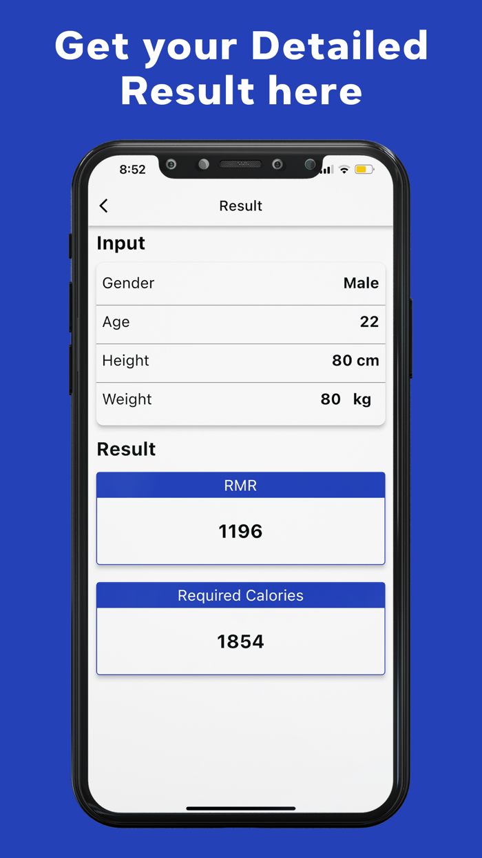 RMR Calculator Daily Calories