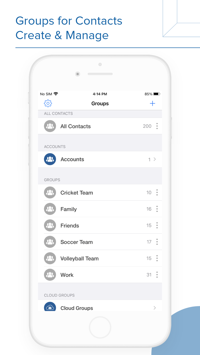 Contacts Groups Pro Mail text