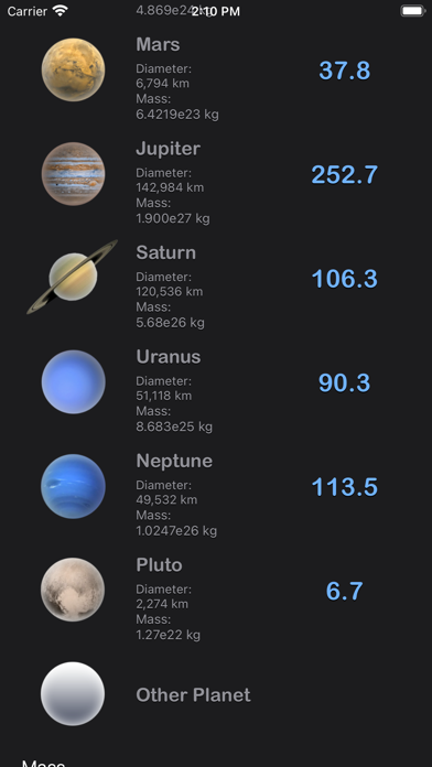 Weight on Other Planets Conv Screenshot