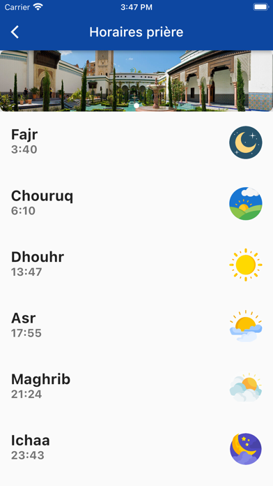 Adhan France Horaires prières Screenshot