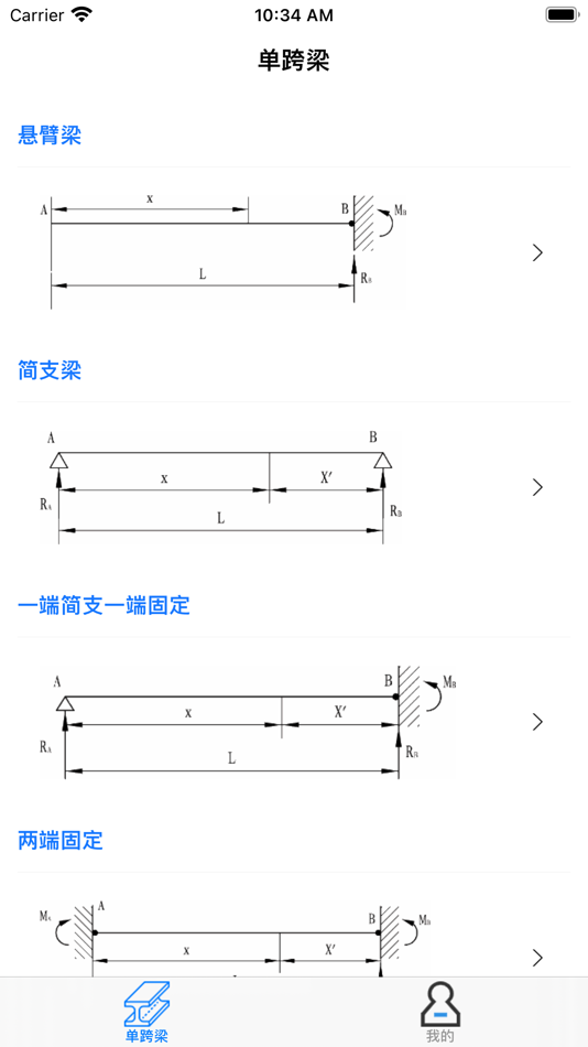 #1. 力学计算器-单跨梁 (iOS) 由: Qiang Yu