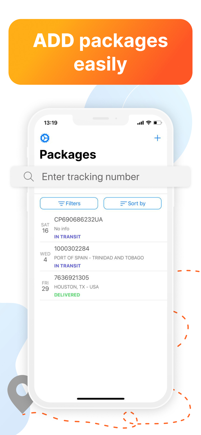 Package delivery tracking app