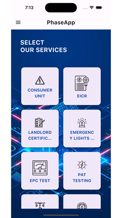 Screenshot #1 pour PhaseApp - Electrical Services