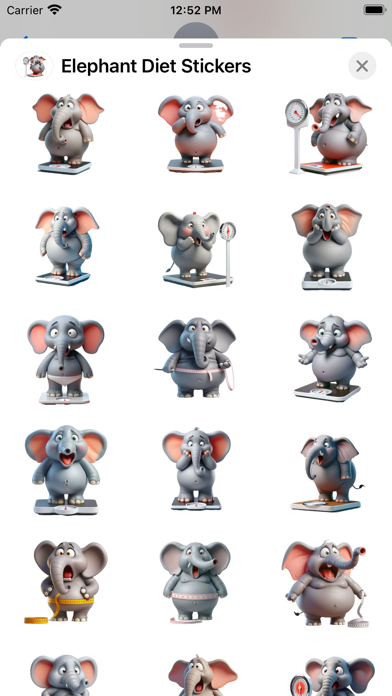 Screenshot #1 pour Elephant Diet Stickers