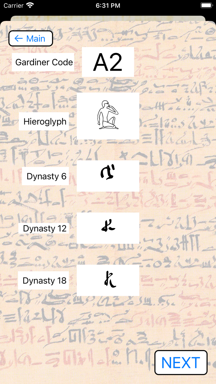 Hieratic Flash Cards