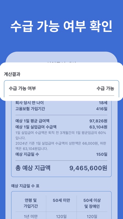 실업급여 계산기 - 실업 급여 계산, 구직급여 안내 screenshot-3