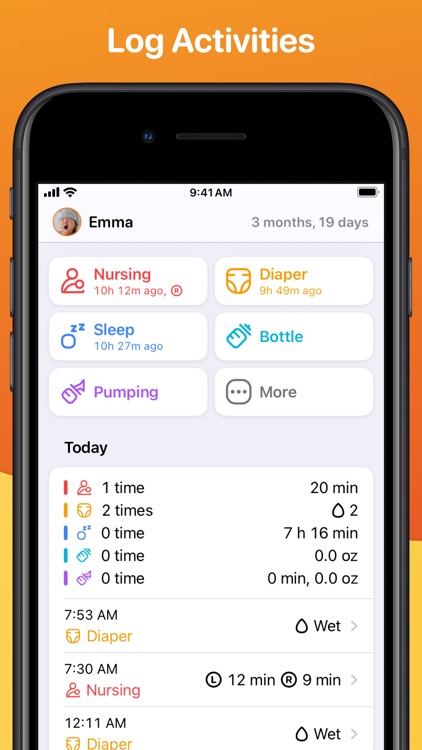 Mango Baby Newborn Tracker Log screenshot-5