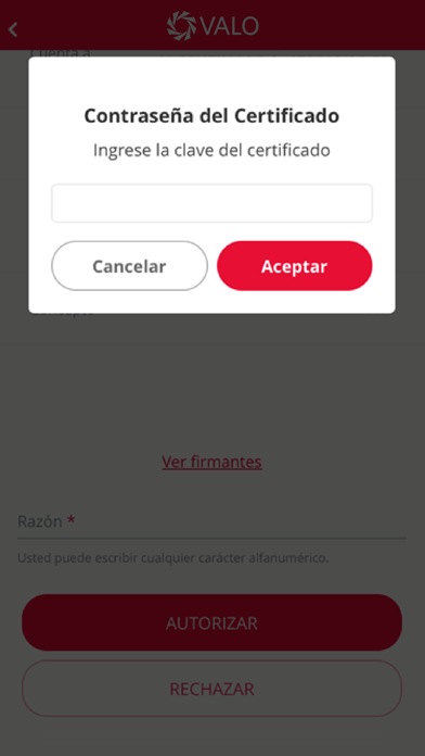 VALO – Banca Móvil Screenshot