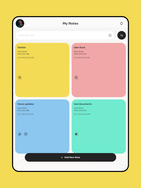 Color Sticky iPad screenshot 2 - Utilities app
