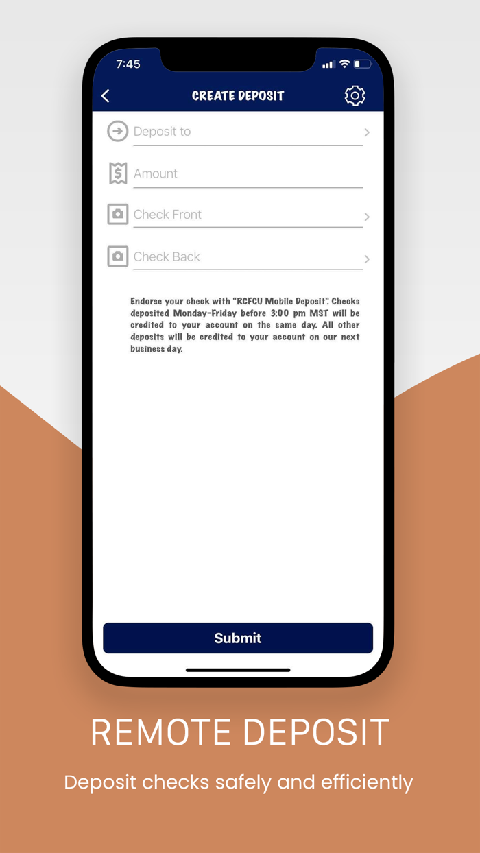RCFCU Mobile Check Capture