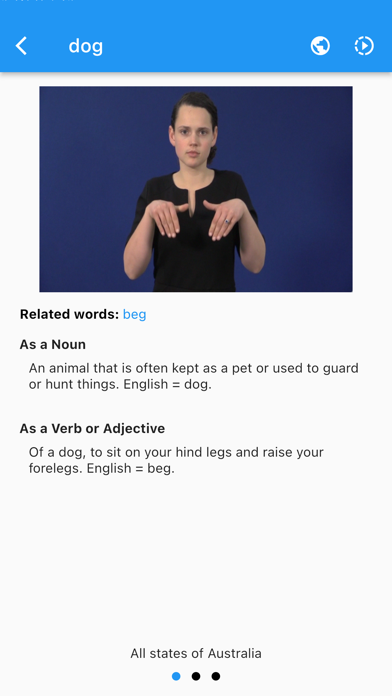 Auslan Dictionary Screenshot