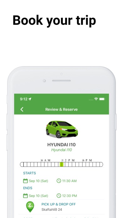 Zipcar Iceland Screenshot