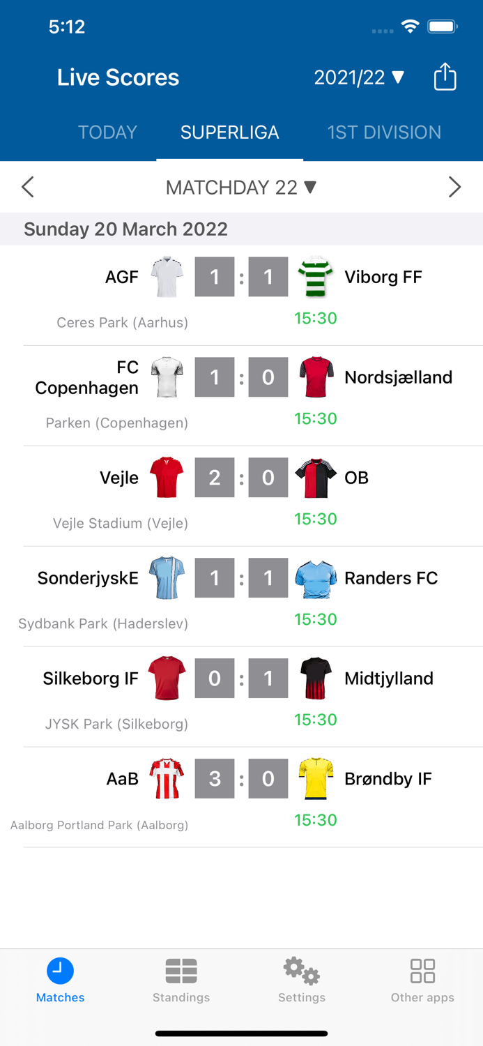 Live Scores Danish Superliga