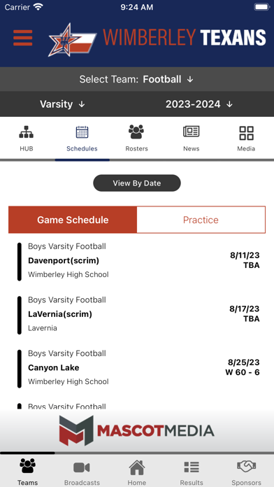 Wimberley Texans Athletics Screenshot
