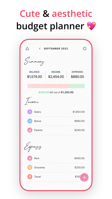 Budget Planner App - Fleur Screenshot