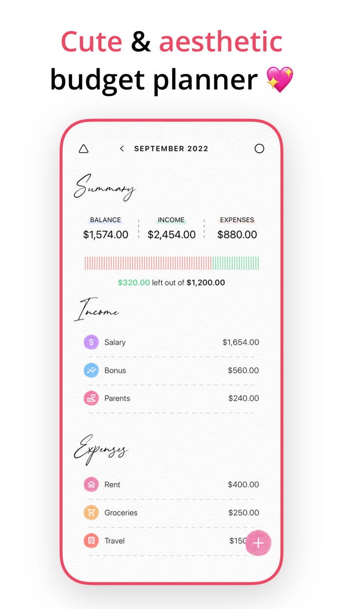 Budget Planner App - Fleur