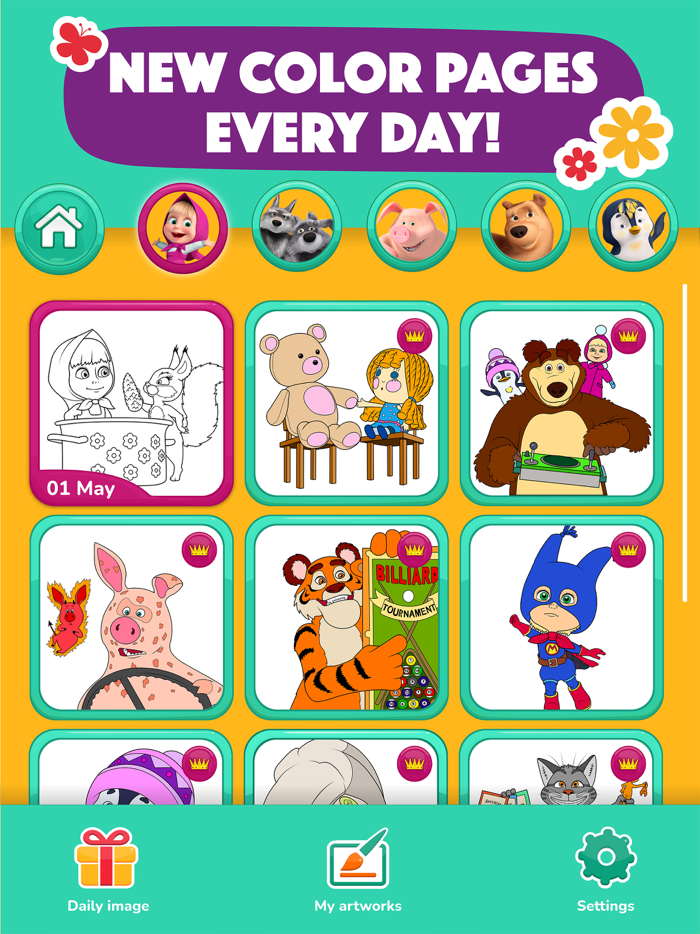 Masha and the Bear Colorings