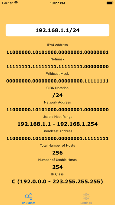 IP and Subnet Calculator Screenshot
