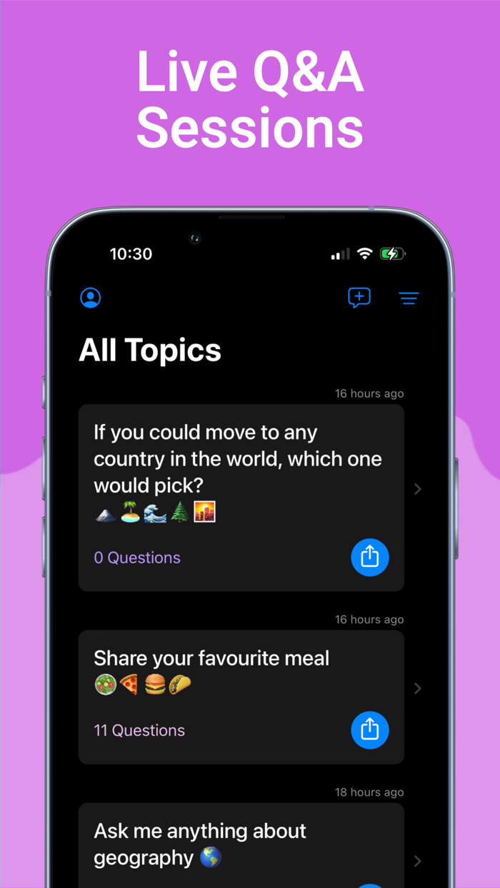 Live Questions - Ask Anything