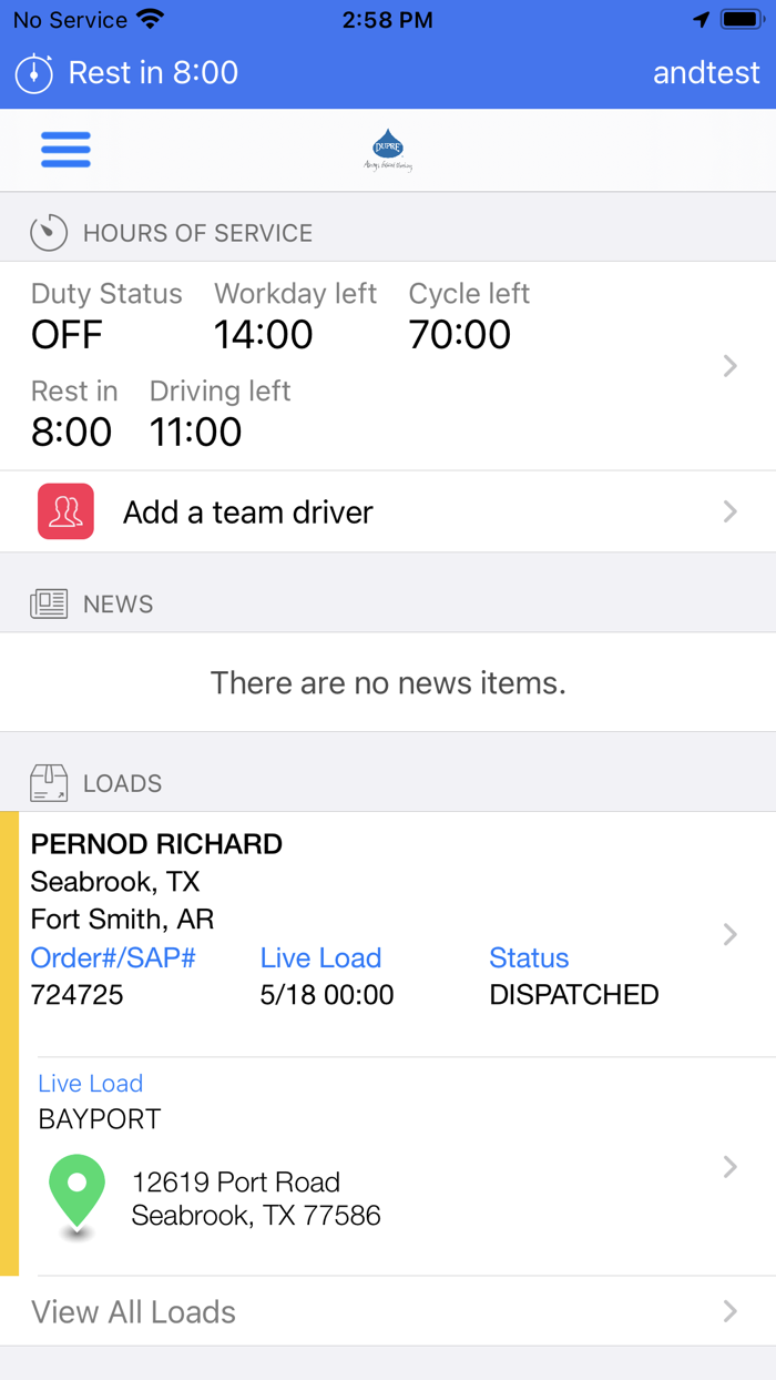 Dupré Logistics Fleet Connect
