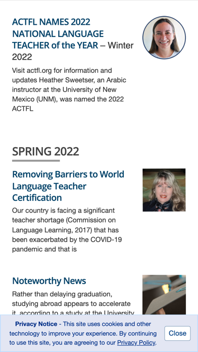 The Language Educator Magazine Screenshot