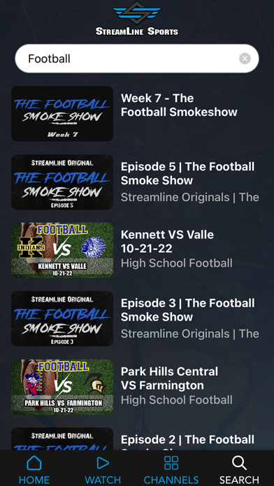 StreamLine Sports Screenshot