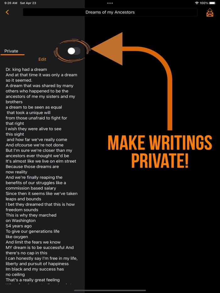 Spoken Words - Writing App