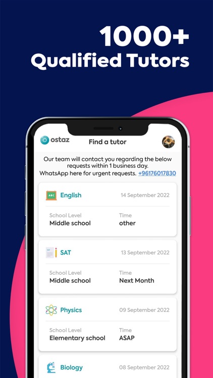 Ostaz: Request a Tutor