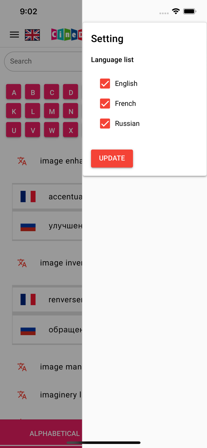 The CineDico ru-en-fr 2