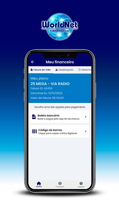 WorldNet - Suporte Cliente Screenshot